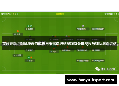 英超赛季冲刺阶段走势解析与争冠保级格局观察关键战役与球队状态评估